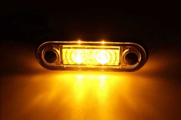 サイドマーカー埋め込 ledマーカー2led 13個セット!!!アンバー アンダーパイプ EURO VOLVOスカニア防水0.5W 12~24vHELLAタイプ
