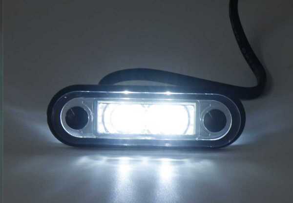 埋込マーカー2led ホワイト アンダーパイプ EUROカスタムVOLVOスカニア防水0.5W 12~30v HELLAタイプ 10個セット LEDマーカー ブラガン