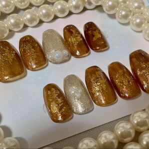 現品即購入可! ショートバレリーナ ジェルネイルチップ ワンポイント (親指から25468)