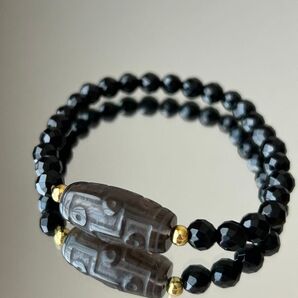 スモーキー九眼天珠×オニキス