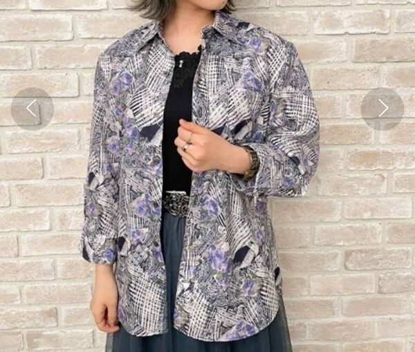 タグ付き!axes femme チェック×ローズ七分シャツ