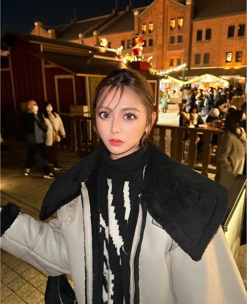 MURUA ムルーア オーバーカラーショートフェイクムートン