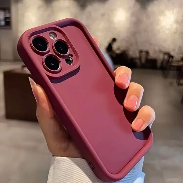 【人気商品】iphone15 ブルゴーニュ シンプルスマホケース おしゃれアイホンケース トレンド韓国 人気