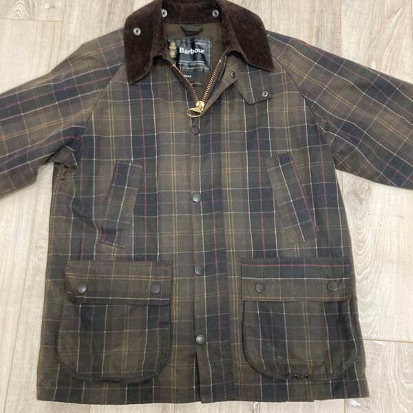 【古着】Barbour タータンチェック オイルドジャケット ビデイル