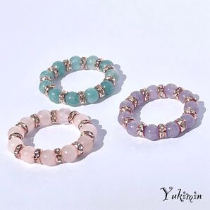 【まとめ買いでお得!!】パワーストーンリング3点セット