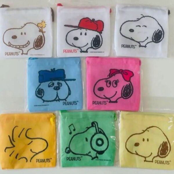 新品 ピーナッツ スヌーピー ミニ巾着 8枚セット PEANUTS