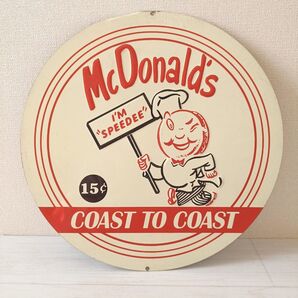 McDonald's マクドナルド Speedee スピーディー ブリキの看板