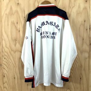  ultra rare hard-to-find not for sale distinguished family Yamagata south high school boxing part snap-button jersey Champion champion made white men's O collector 