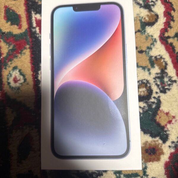 中古品 iPhone14 ブルー256GBの箱です。