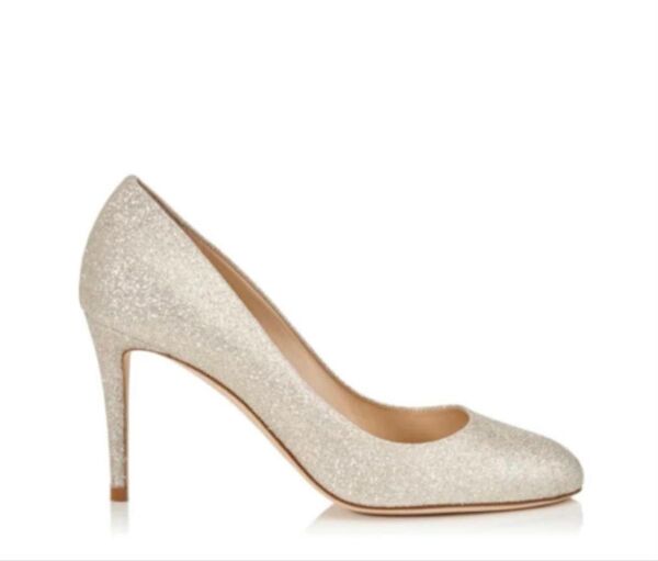 JIMMY CHOO ダスティグリッター ラウンドトュ パンプス