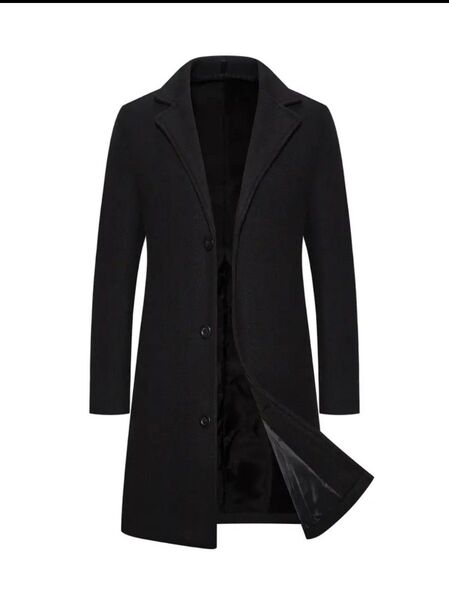 新品未使用 メンズトレンチコート ブラック Lサイズ