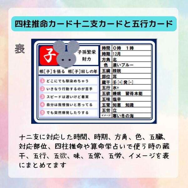 十二支カードと五行カード
