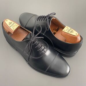 定価6.5万 バーウィック BERWICK 1707 ストレートチップ 5224BCJRBK 黒ブラック 26cm トゥスチール付