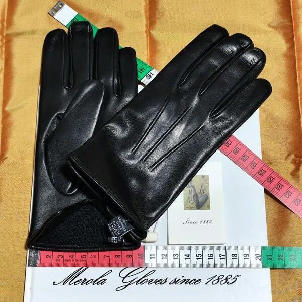 今季 メローラ ナッパ黒 カシミア黒 革手袋 グローブ MEROLA