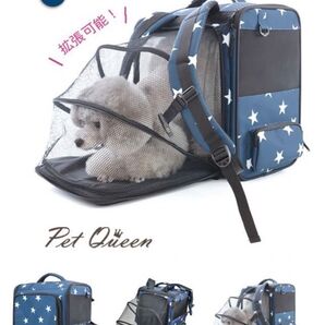 ペット リュック 拡張型 メッシュ キャリーバッグ ペットクイーン 新品 ペットカート ペットバッグ 犬 猫 ワイド 旅行 防災