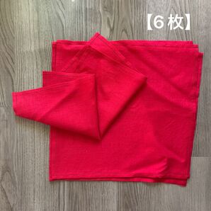 【6枚セット】クリスマス リネン製ランチョンマット 赤 生地