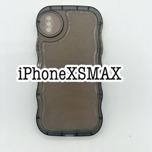 iPhoneXSMAXケース プクプク クリアケース ブラック 黒