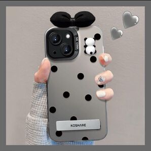 新品可愛い Galaxy S23ケース 水玉模様 リボン スタンド パンダ ギャラクシーカバー おしゃれ 人気