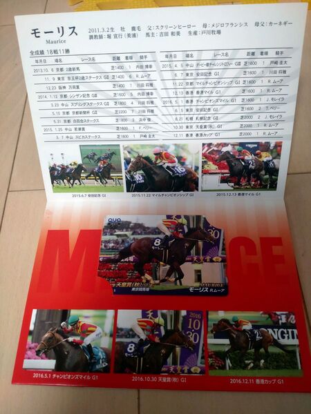 使用済み 競馬QUOカード モーリス