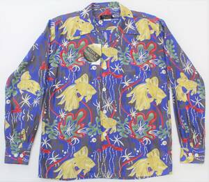 UHL28a Len and handle sonM made in Japan long sleeve aloha shirt ALLEN & HANNSON goldfish fish fish SYSTEM OF EMPORIUM