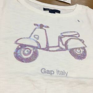 新品タグ付き*GAP*ベスパ スパンコール 半袖 Tシャツ*白*140㎝