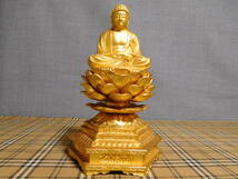 B12-212W　仏像　地蔵菩薩像?　金色メッキ　中古 高さ18.5ｃｍ　（T3-1）_画像2