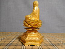 B12-212W　仏像　地蔵菩薩像?　金色メッキ　中古 高さ18.5ｃｍ　（T3-1）_画像4