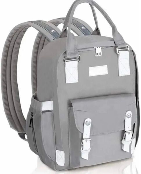 バッグ リュック 保温ポケット 大容量 ベビー用品収納 グレー