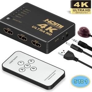 HDMI切替器 GANA 分配器 セレクター 5入力1出力 4Kx2K