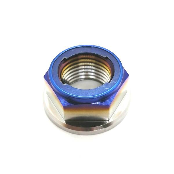 64チタン M16 P1.5 フランジ ロック ナット 1個 チタン合金 Ti6Al4V メタル アクスル