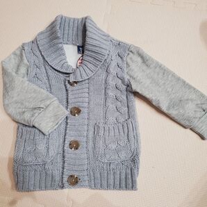未使用タグつき 切り替えニットガーデ グレー 90