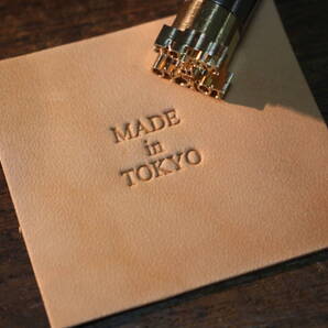MADE in TOKYO NO.34 レザークラフト 手打ち刻印 打刻 メタルスタンプ ヌメ革に 革小物 革細工 ハンドメイド