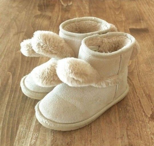 ムートンブーツ うさぎ耳付き 19cm