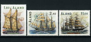 ★1988年 オーランド諸島 帆船 3種完 未使用切手(MNH)◆YD-05◆送料無料