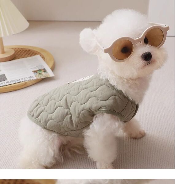 犬服 カーキ S 裏起毛 冬 防寒着 肌触り抜群 犬 ペット服 防寒 ペットグッズ