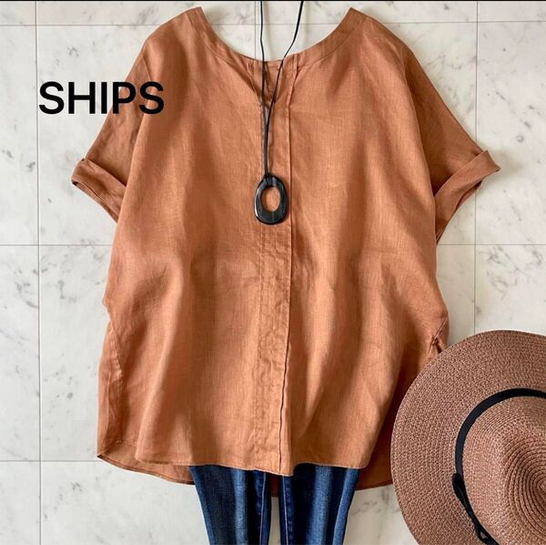SHIPS for women シップス テレデランリネンドルマンスリーブブラウス