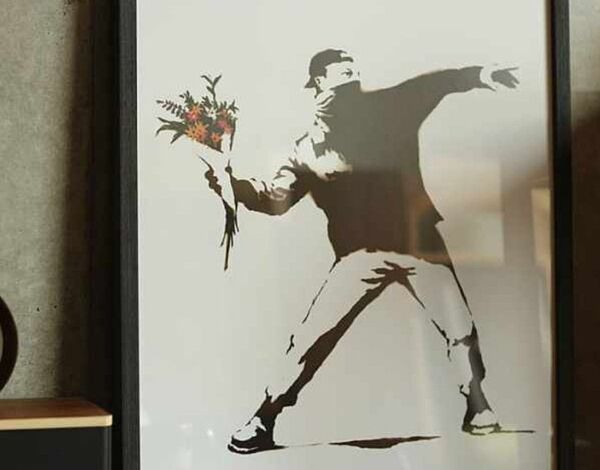 【bicosya/美工社】 Banksy/バンクシー Molotov モロトブ 《おしゃれ/御祝/絵/壁掛/ポスター/アート》