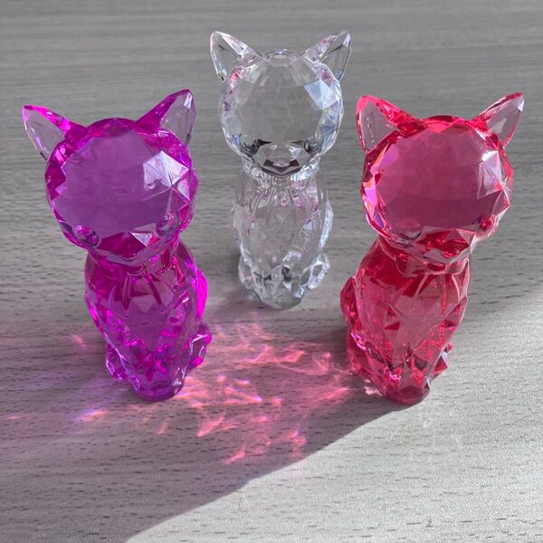 ネコ 猫 キャット ねこ キラキラ置物 アクリルアイス アクリルストーン フィギュア