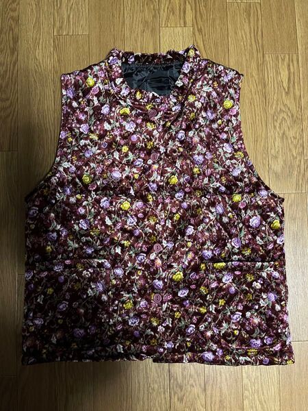 婦人 花柄ベスト M〜L