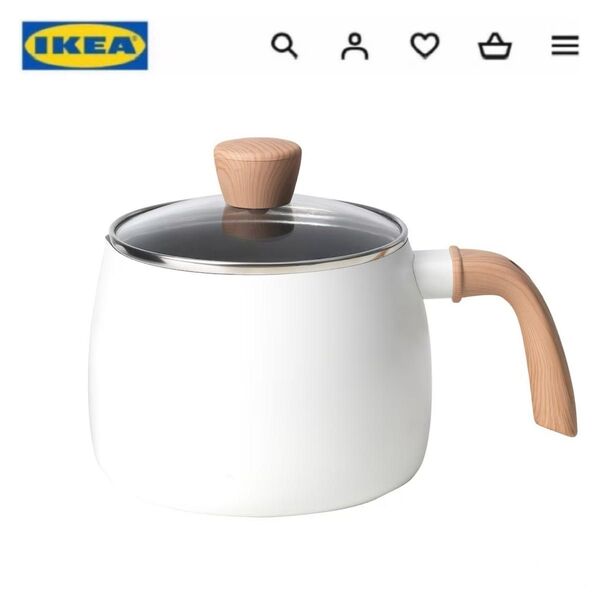 IKEA イケア マンゴフィスク 片手鍋 ふた付き こびりつき防止加工