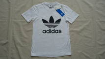 adidas Women (CV9889) Trefoil T-Shirt 白/黒 XS 半額 50%off アディダス 女性用 半袖 Tシャツ レターパックライト_画像1