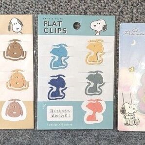 新品・未開封 スヌーピーフラットクリップ2袋&修正テープセット