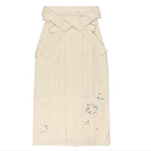 送料込新品未使用 袴 単品 刺繍 桜 アイボリー 象牙