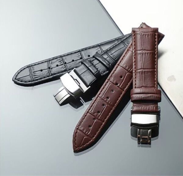 【2本セット】 腕時計ベルト 革ベルト レザー時計交換バンド 24mm