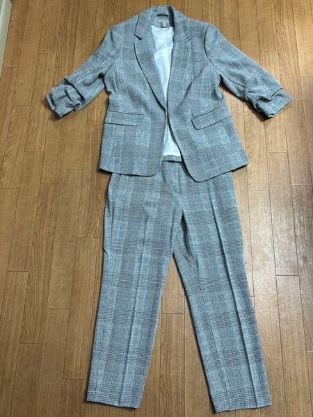 H&M チェック柄セットアップ グレー サイズM 卒業式 入学式 新学期