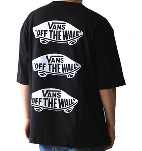 ■バンズ トリプル SK8 OFF THE WALL ポケット Tシャツ ブラック/ホワイト 新品 サイズM VANS Triple OTW Pocket S/S Tee ルーズフィット