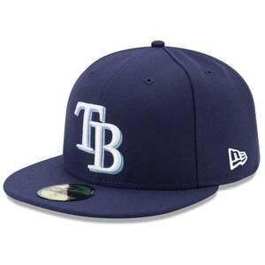 USA正規品 「7.1/4」 新品 Newera ニューエラ MLB オーセンティック 59FIFTY 公式モデル RAYS タンパベイ レイズ TB 紺 ネイビー Game