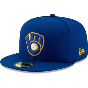 USA正規品 「7.1/8」 新品 Newera ニューエラ オーセンティック 59FIFTY 公式アイテム ミルウォーキー Brewers ブルワーズ 青 ブルー ALT