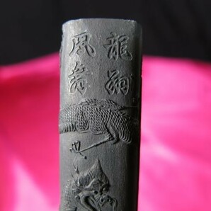 鳳凰文様古墨 中国 書 筆記用具の画像2