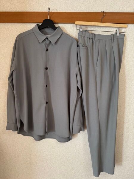 SENCE OF PLACE グレー 長袖シャツ セットアップ